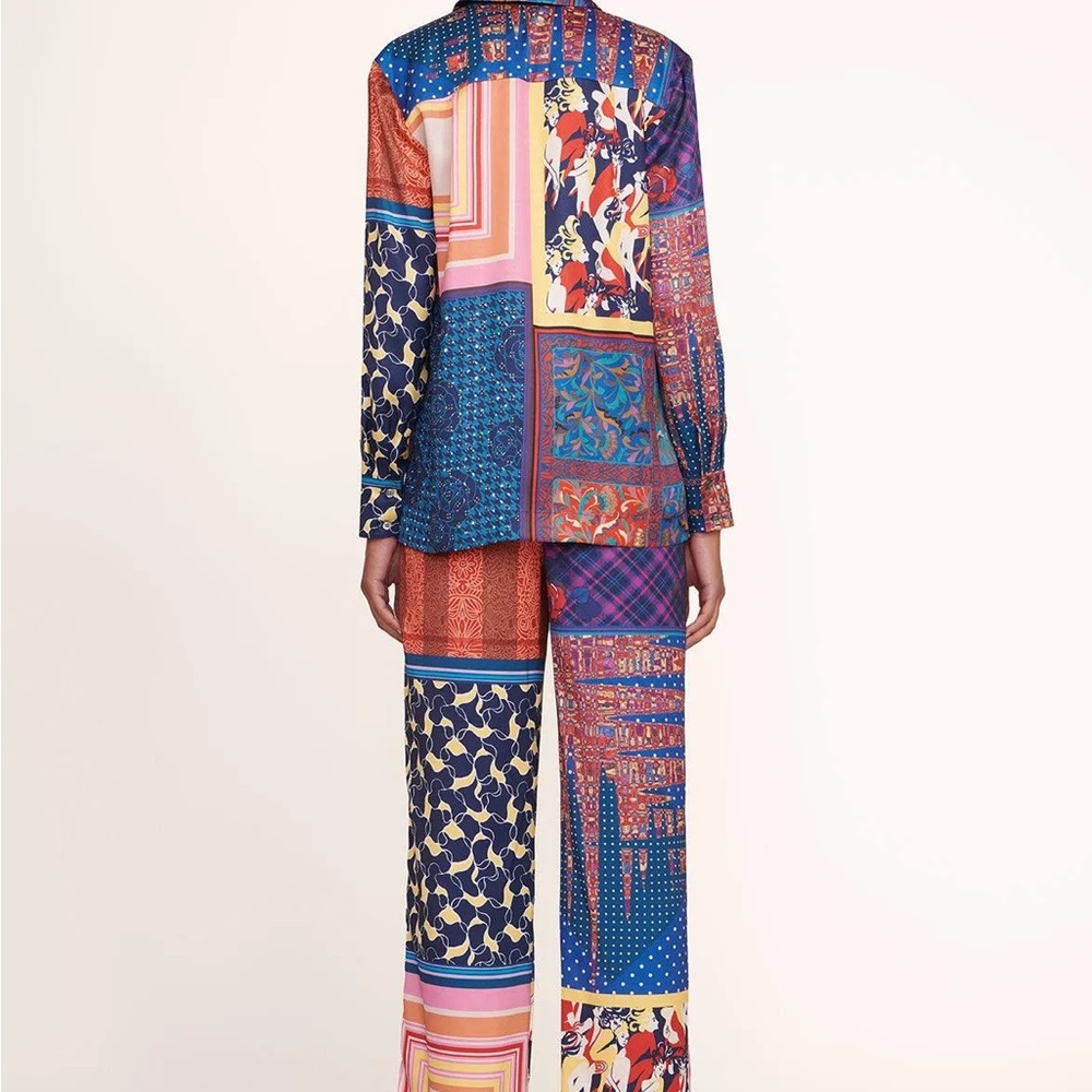 Staud Multicolor Patchwork Pants - image 3
